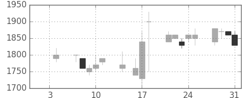 ハウスの日足チャート(1991年1月)