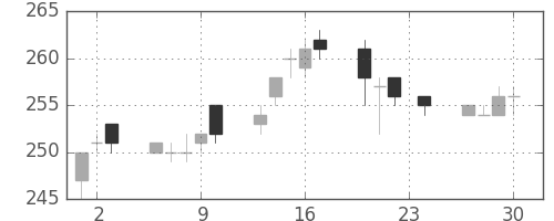日水の日足チャート(2010年12月)