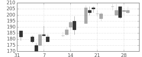 新生銀の日足チャート(2013年2月)