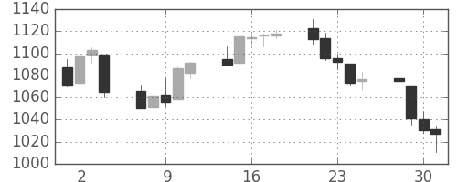 S&P 500の日足チャート(2010年6月)